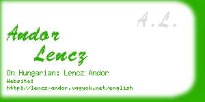andor lencz business card